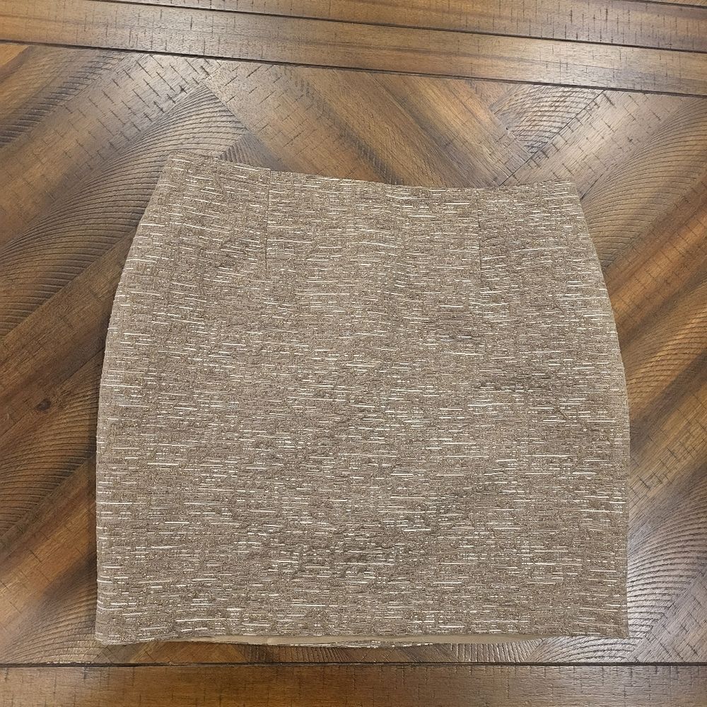 Michael Kors Metallic Short Skirt Size 12 Gold, Tan and Brown